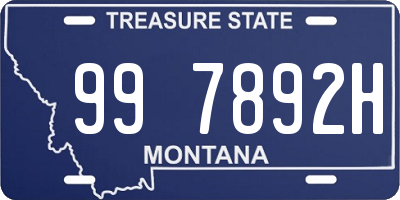 MT license plate 997892H