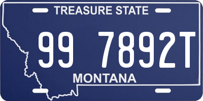 MT license plate 997892T