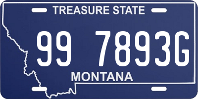 MT license plate 997893G