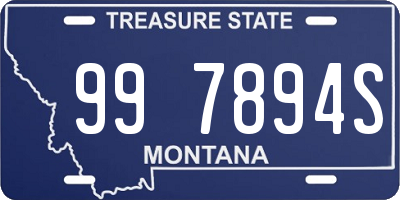 MT license plate 997894S