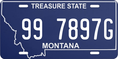 MT license plate 997897G