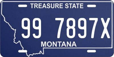 MT license plate 997897X