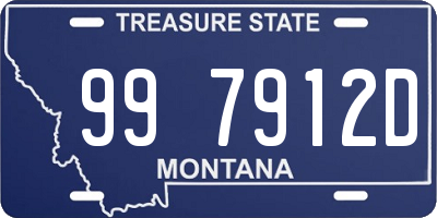 MT license plate 997912D