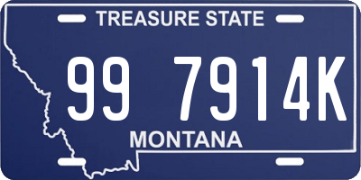 MT license plate 997914K