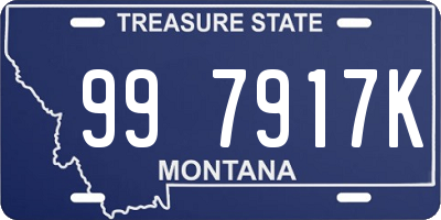 MT license plate 997917K