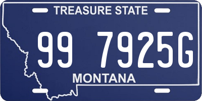 MT license plate 997925G