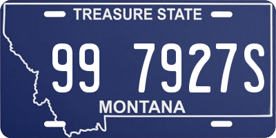 MT license plate 997927S