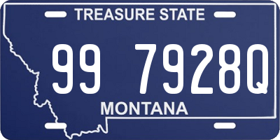 MT license plate 997928Q