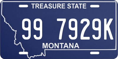 MT license plate 997929K