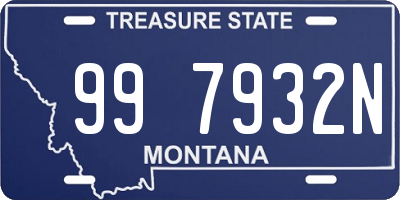 MT license plate 997932N