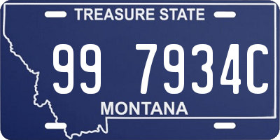 MT license plate 997934C