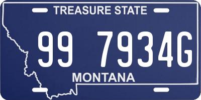 MT license plate 997934G