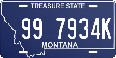 MT license plate 997934K