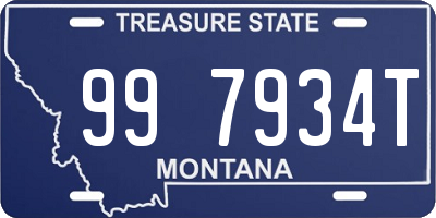 MT license plate 997934T