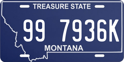 MT license plate 997936K