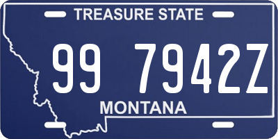 MT license plate 997942Z