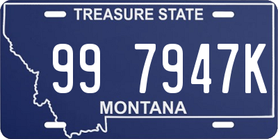 MT license plate 997947K