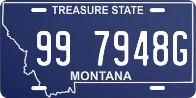 MT license plate 997948G