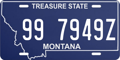 MT license plate 997949Z