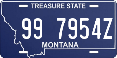 MT license plate 997954Z