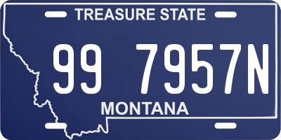 MT license plate 997957N