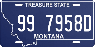 MT license plate 997958D