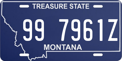 MT license plate 997961Z