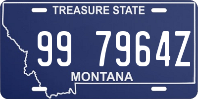 MT license plate 997964Z