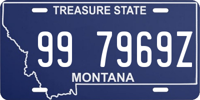 MT license plate 997969Z