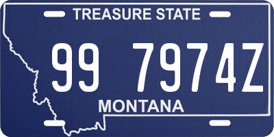 MT license plate 997974Z