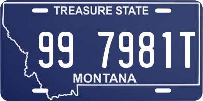 MT license plate 997981T