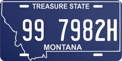 MT license plate 997982H