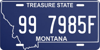 MT license plate 997985F