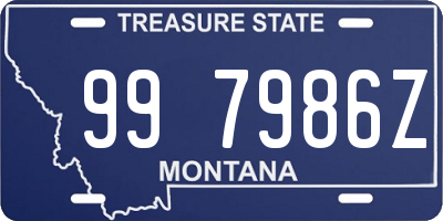 MT license plate 997986Z