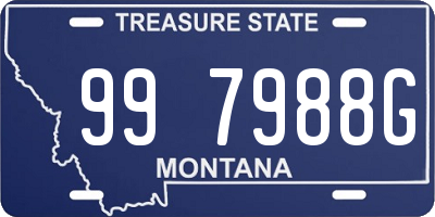 MT license plate 997988G