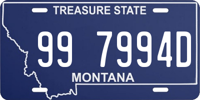 MT license plate 997994D