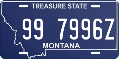 MT license plate 997996Z