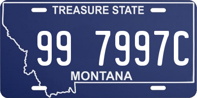 MT license plate 997997C