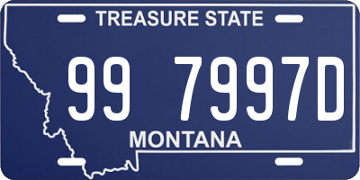 MT license plate 997997D