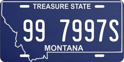 MT license plate 997997S