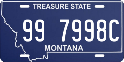 MT license plate 997998C