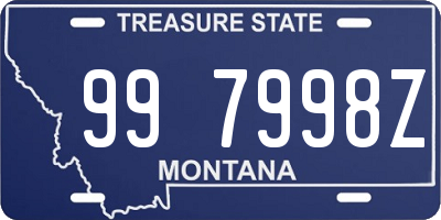 MT license plate 997998Z