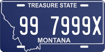 MT license plate 997999X