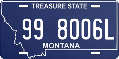 MT license plate 998006L