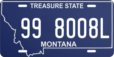 MT license plate 998008L