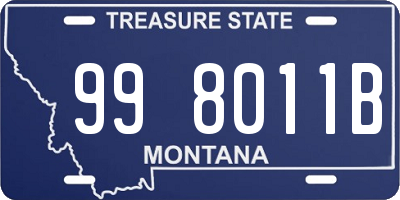 MT license plate 998011B