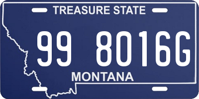 MT license plate 998016G