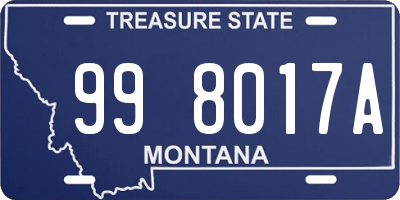 MT license plate 998017A