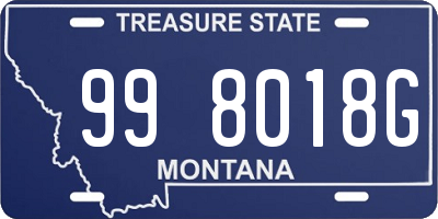 MT license plate 998018G