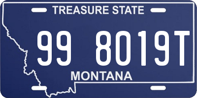 MT license plate 998019T